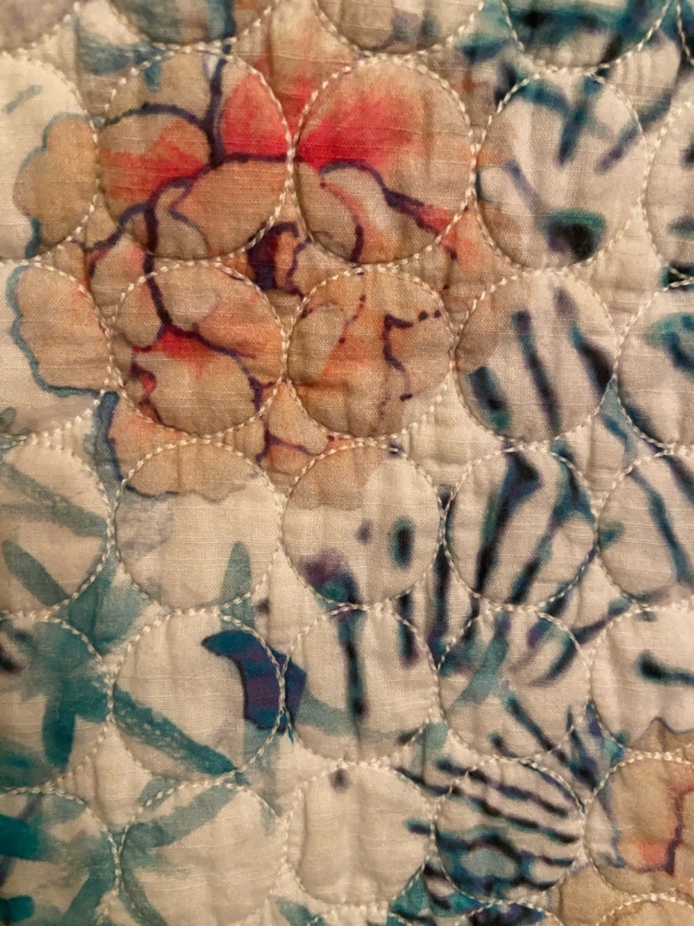 Isabel Marant White Quilted Cotton Floral Open Jacket with Navy Trim - Picture 4 of 10